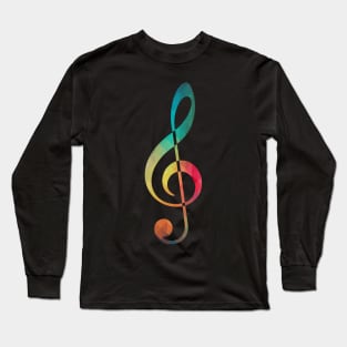 Rainbow pattern note Sol silhouette Long Sleeve T-Shirt